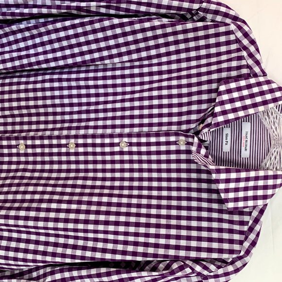 Isaac Mizrahi Purple Button Up - Picture 3 of 3